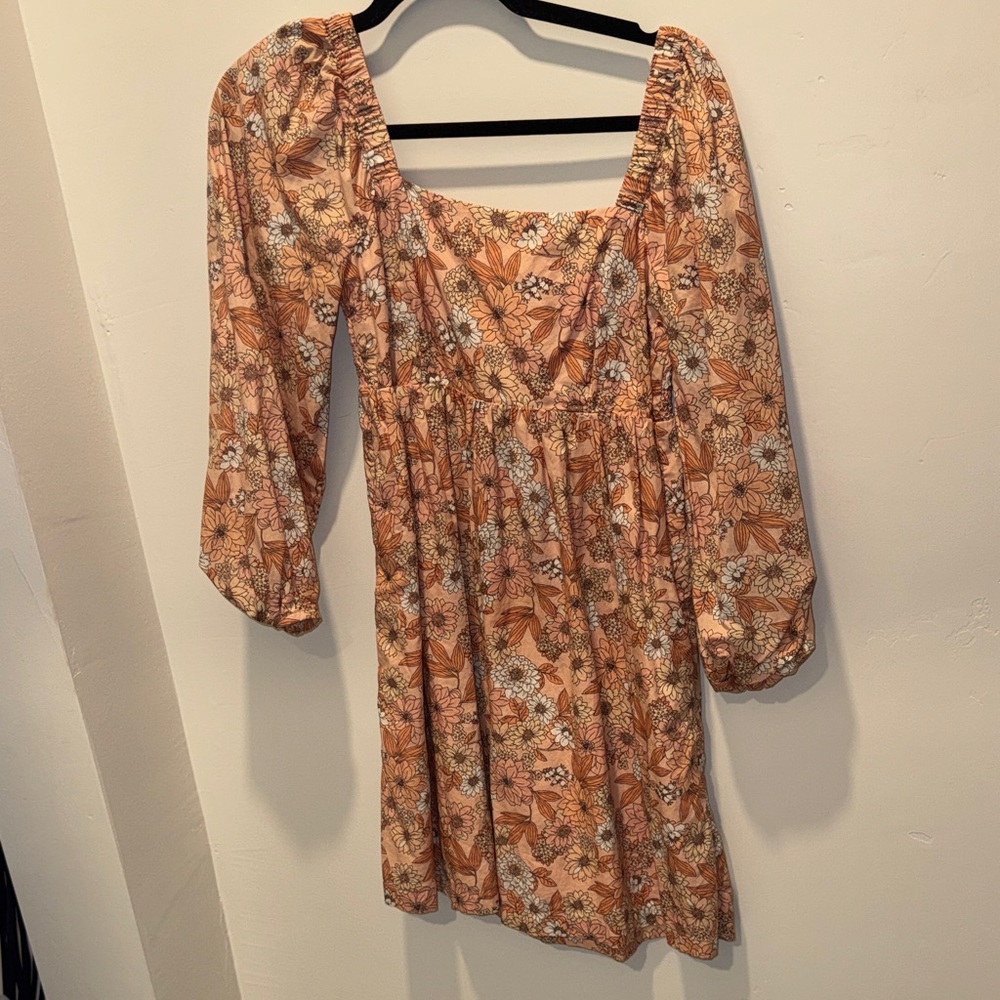 J Crew Floral Mini Dress in Peach